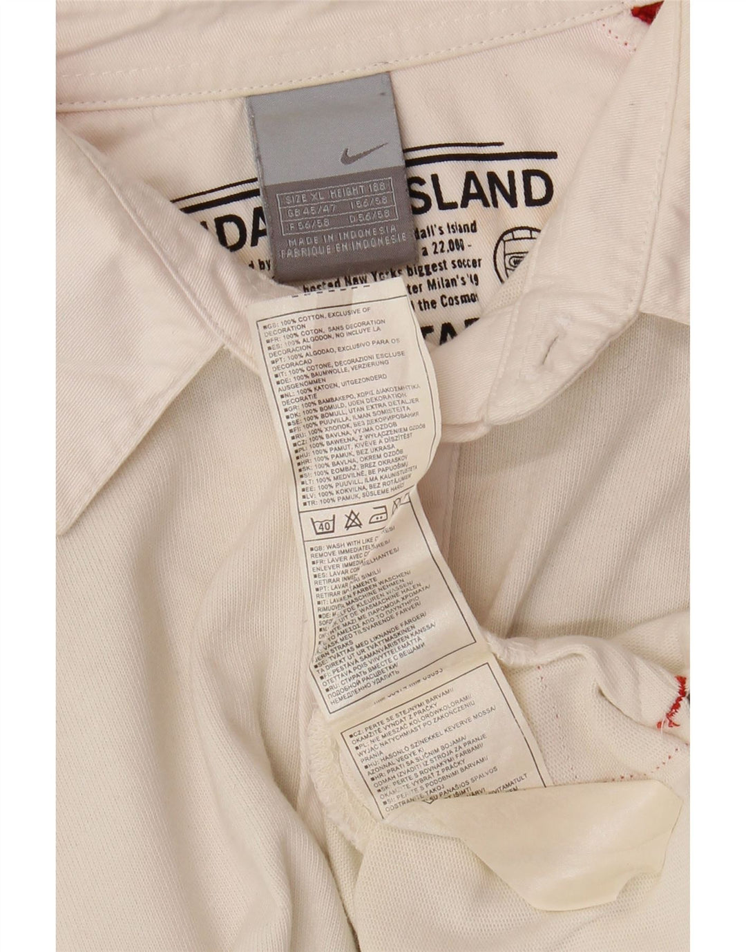 NIKE Mens Long Sleeve Rugby Polo Shirt UK 45/47 XL White Colourblock