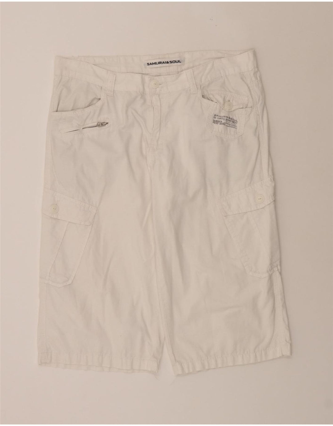 VINTAGE Mens Cargo Shorts W40 XL  White Cotton Vintage Vintage and Second-Hand Vintage from Messina Hembry 