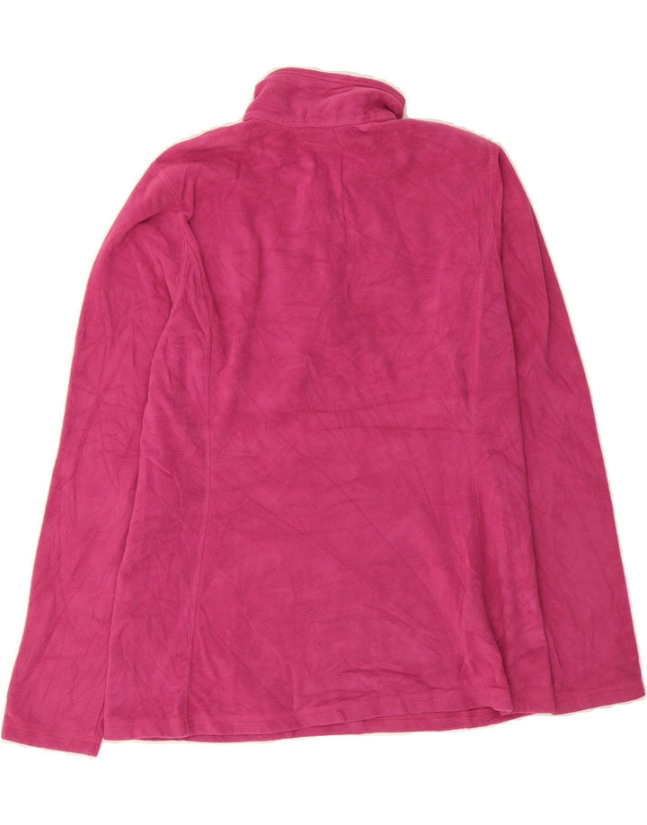 EDDIE BAUER Womens Zip Neck Fleece Jumper UK 14 Medium Pink Polyester Vintage Eddie Bauer and Second-Hand Eddie Bauer from Messina Hembry 