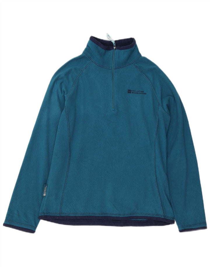 MOUNTAIN WAREHOUSE Womens Zip Neck Fleece Jumper UK 8 Small Blue Polyester