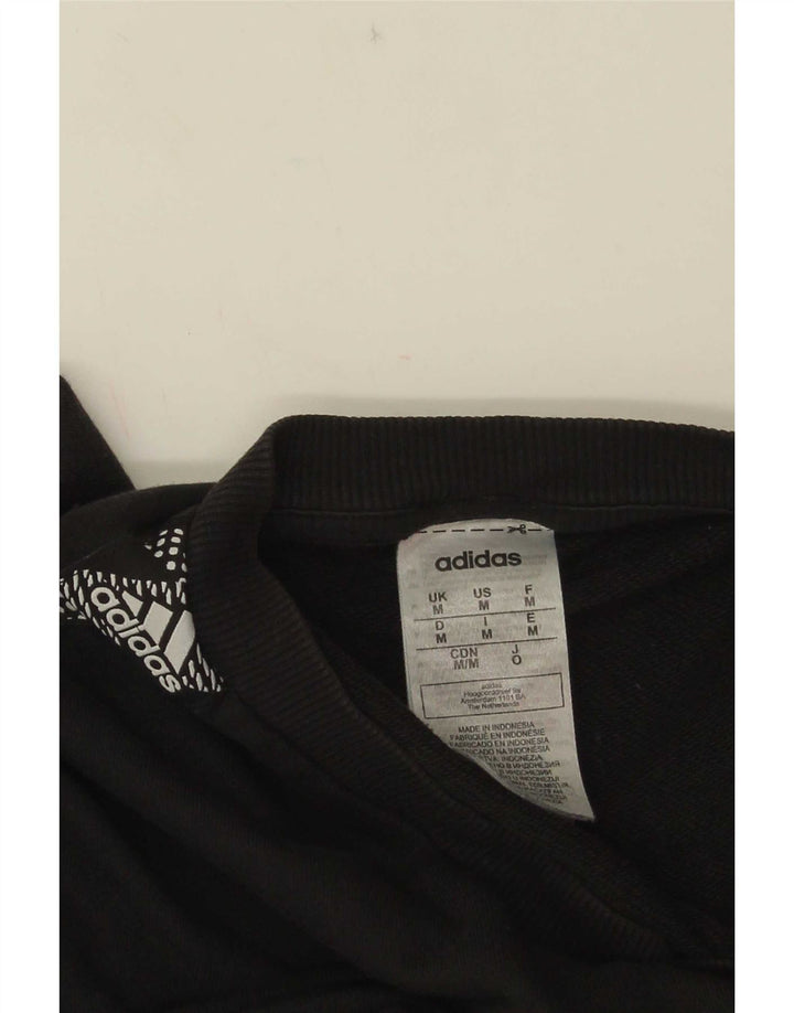 Adidas Mens Graphic Sweatshirt Jumper Medium Black Cotton