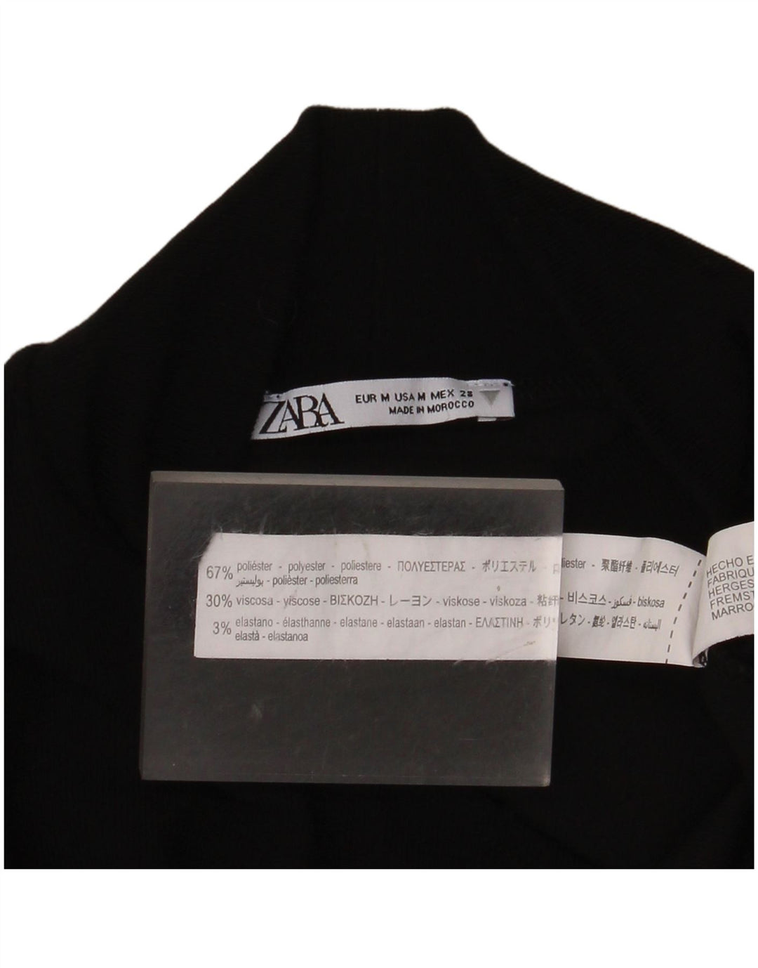 ZARA Womens Long Sleeve Bodysuit UK 12 Medium Black Polyester