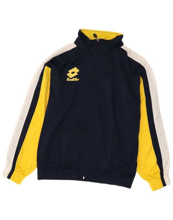 Lotto Mens Graphic Tracksuit Top Jacket Medium Navy Blue Colourblock