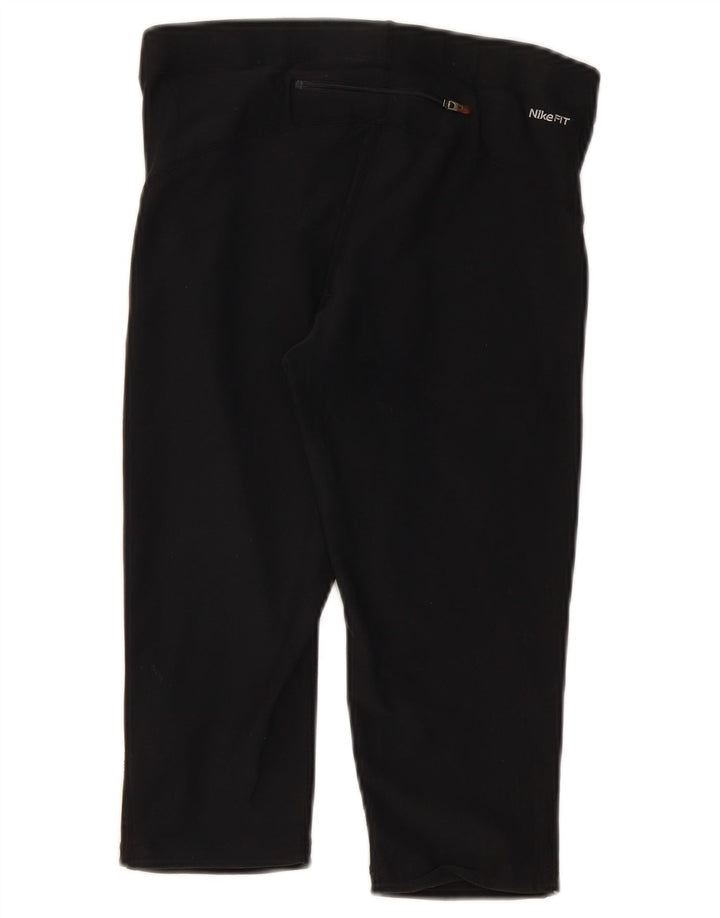 Nike Womens Capri Leggings UK 10/12 Medium Black Polyester