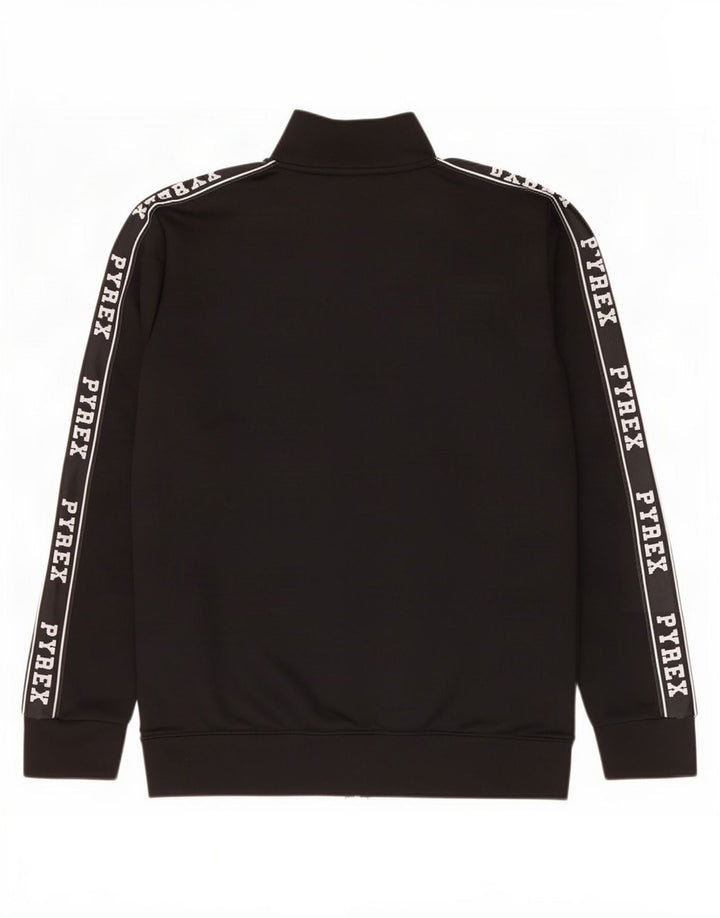 Pyrex Boys Graphic Tracksuit Top Jacket 13-14 Years 2XL Black Polyester