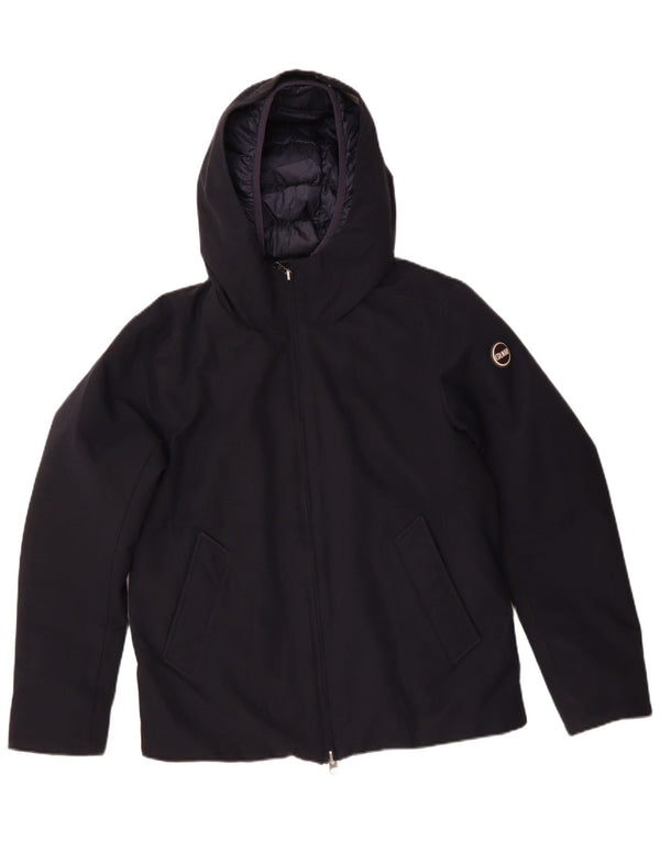 Colmar Mens Hooded Windbreaker Jacket IT 50 Large Navy Blue Polyester