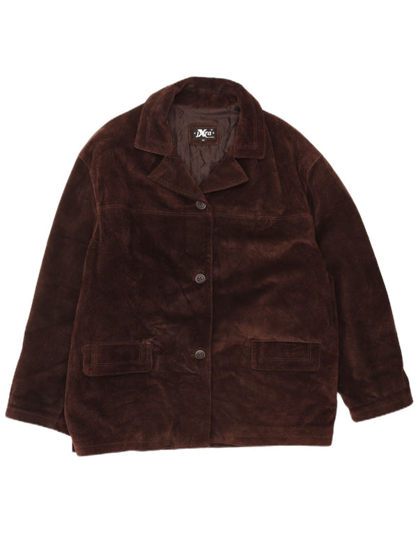 VINTAGE Womens Oversized Oversized Suede Jacket UK 14 Medium Brown