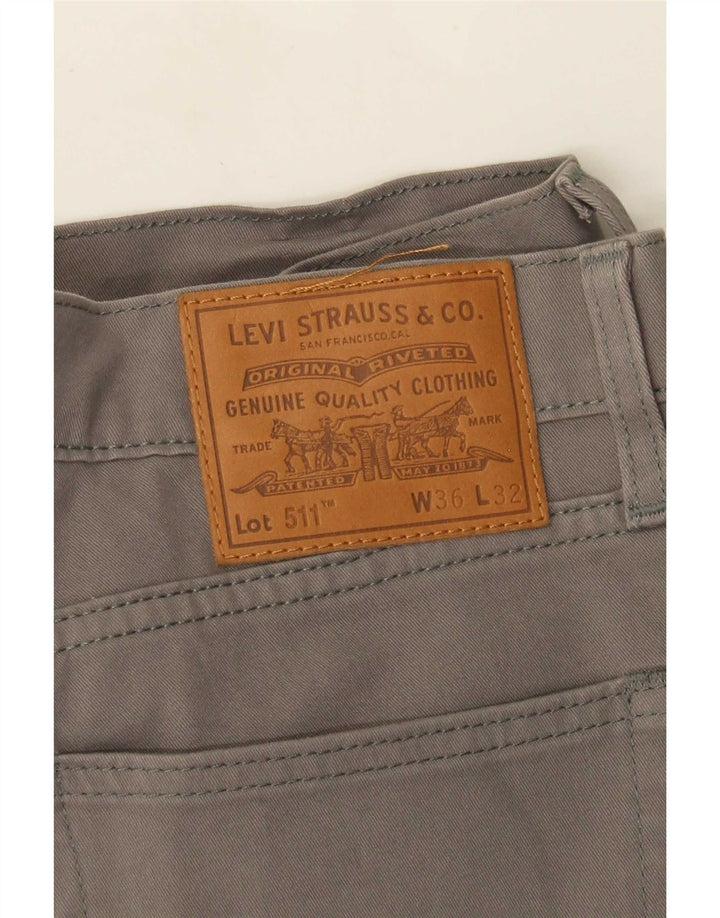 Levi's Mens 511 Slim Casual Trousers W36 L32 Grey