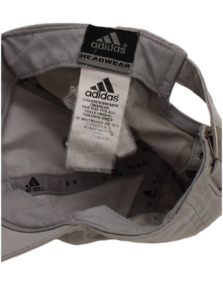 Adidas Boys Graphic Baseball Cap One Size Grey Cotton
