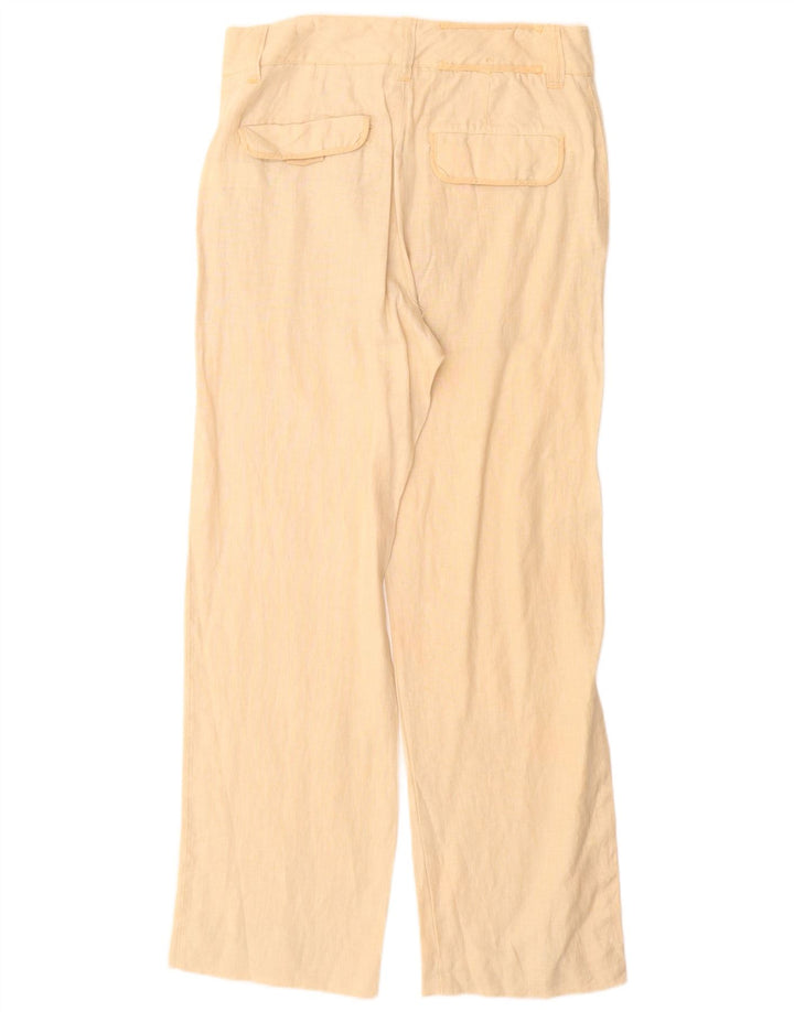 ZARA Womens Straight Casual Trousers Medium W30 L29 Beige Linen