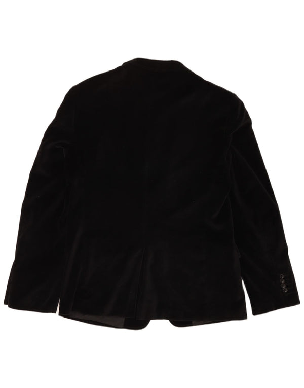 Calliope Mens 2 Button Velvet Blazer Jacket IT 52 XL Black Cotton