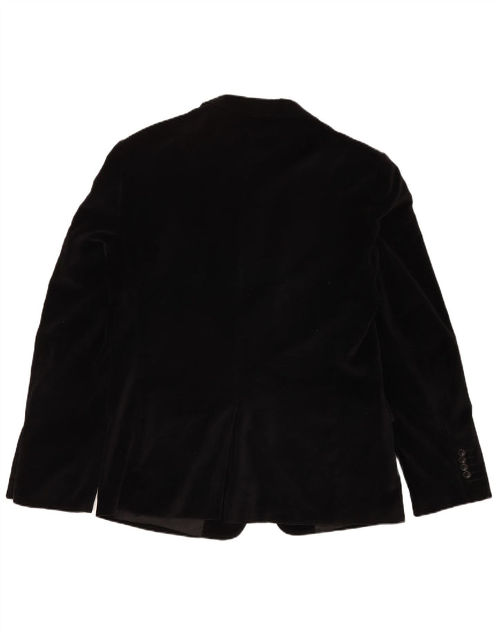 Calliope Mens 2 Button Velvet Blazer Jacket IT 52 XL Black Cotton