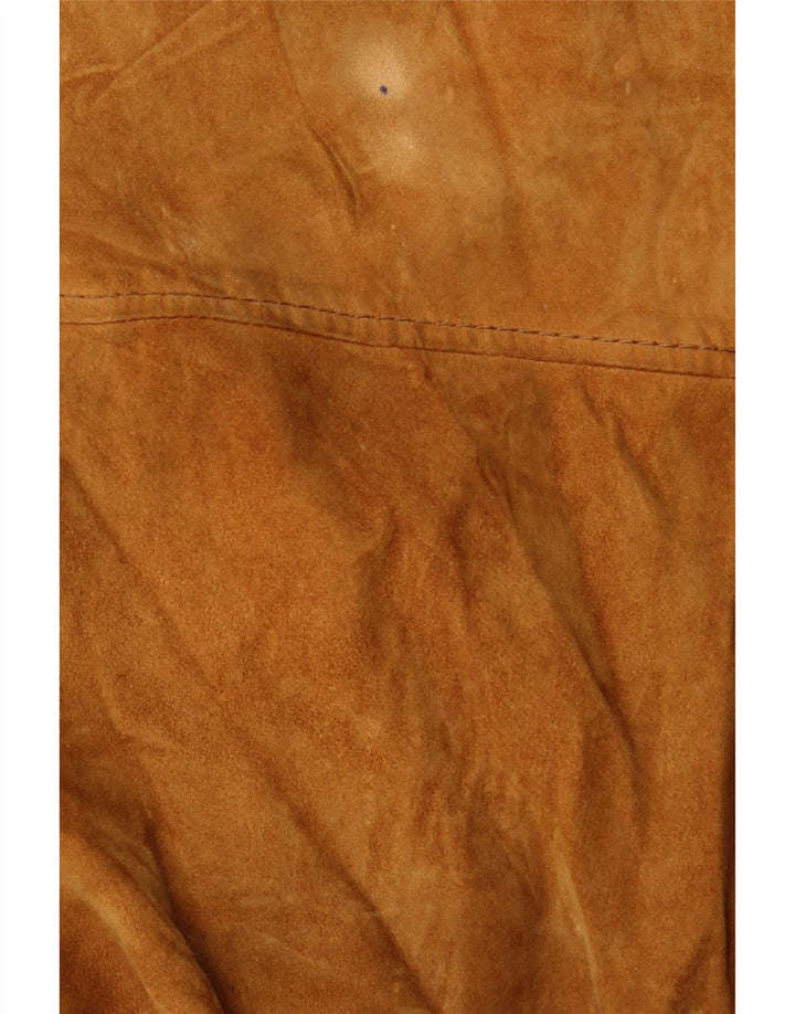 VINTAGE Mens Suede Bomber Jacket UK 38 Medium Beige