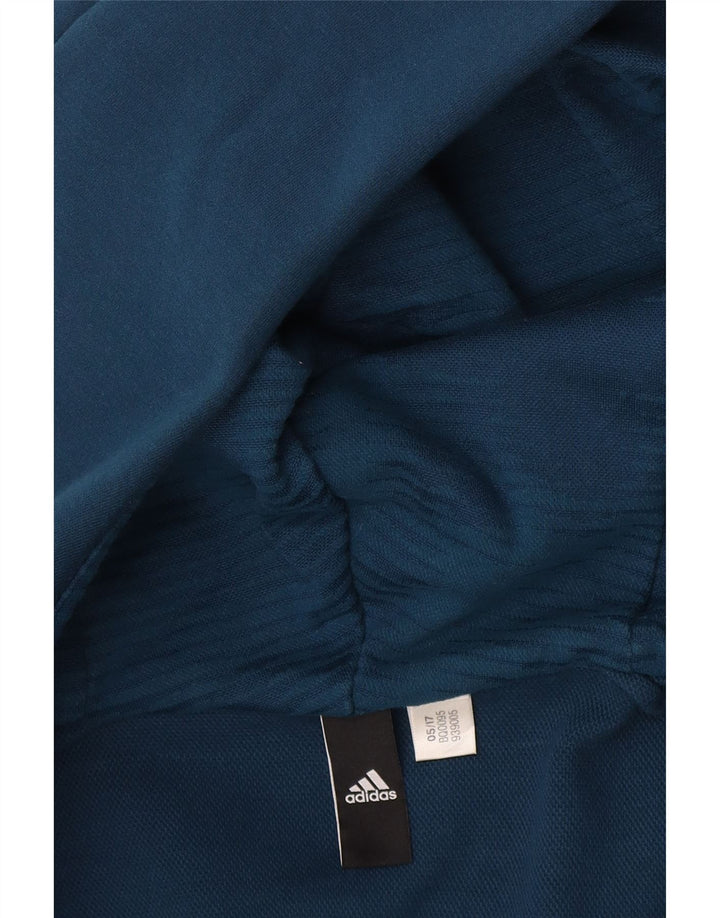 ADIDAS Mens Zip Hoodie Sweater Medium Navy Blue