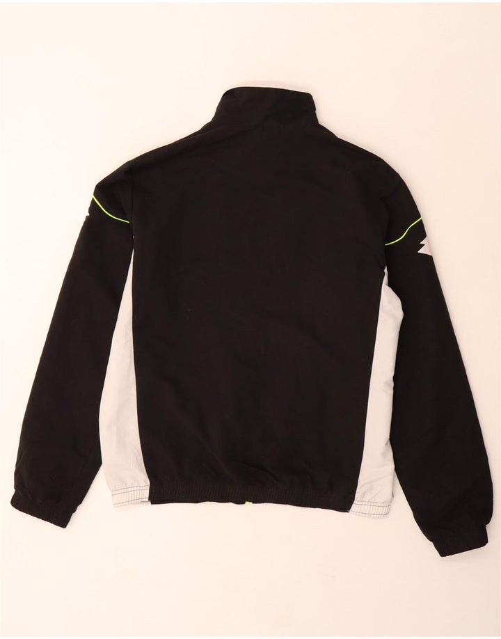 Lotto Mens Graphic Tracksuit Top Jacket Medium Black Colourblock Polyester