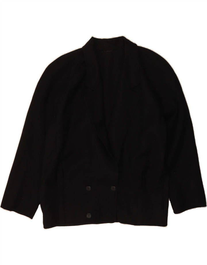 VINTAGE Womens Double Breasted Blazer Jacket IT 48 XL Black Vintage Vintage and Second-Hand Vintage from Messina Hembry 