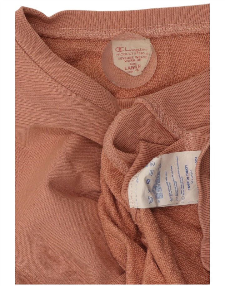 Champion Womens Sweatshirt Jumper UK 14 Large Pink Cotton