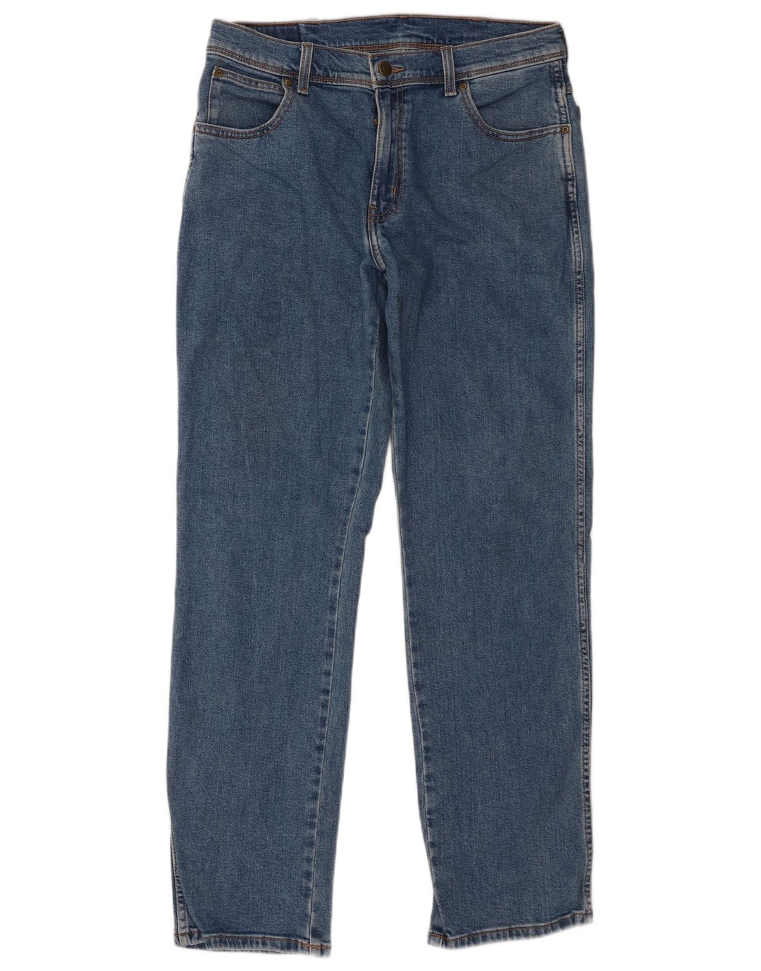 Wrangler Mens Straight Jeans W33 L32 Blue Cotton