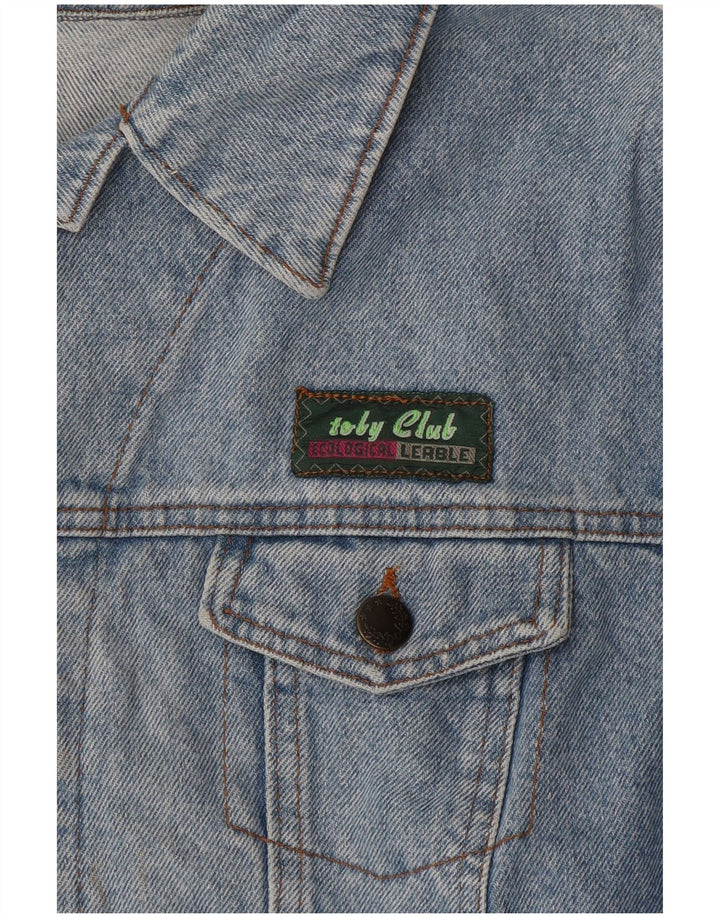 Vintage Boys Graphic Denim Jacket 11-12 Years Blue