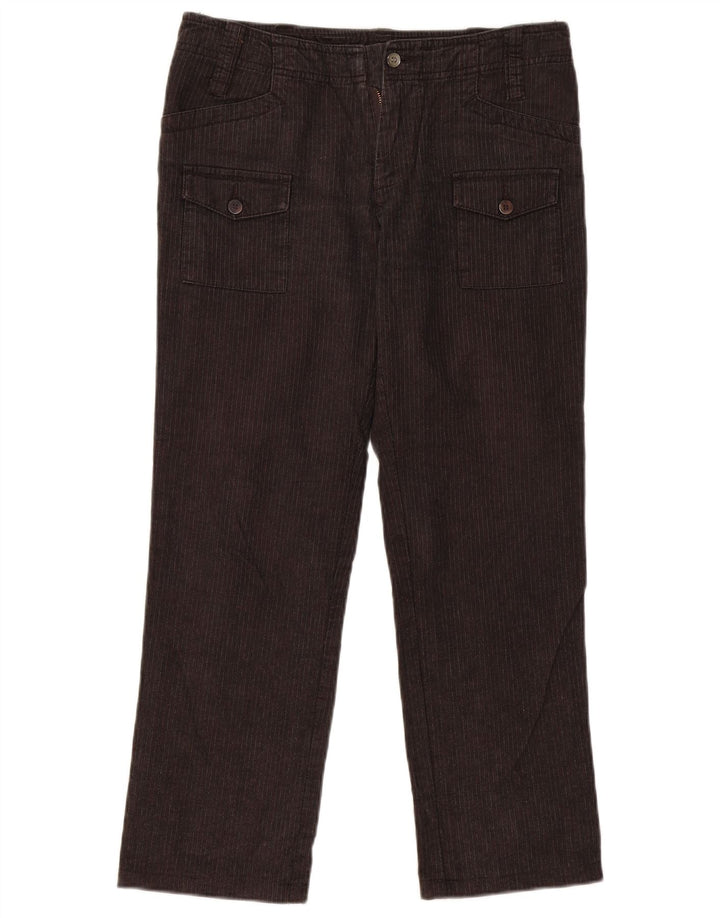 ELLESSE Womens Straight Cargo Trousers IT 44 Medium W32 L28 Grey Pinstripe