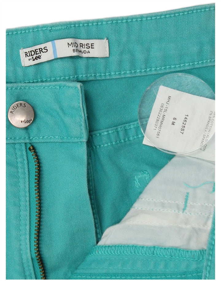 LEE Womens Riders Mid Rise Bermuda Shorts US 6 Medium W28  Turquoise