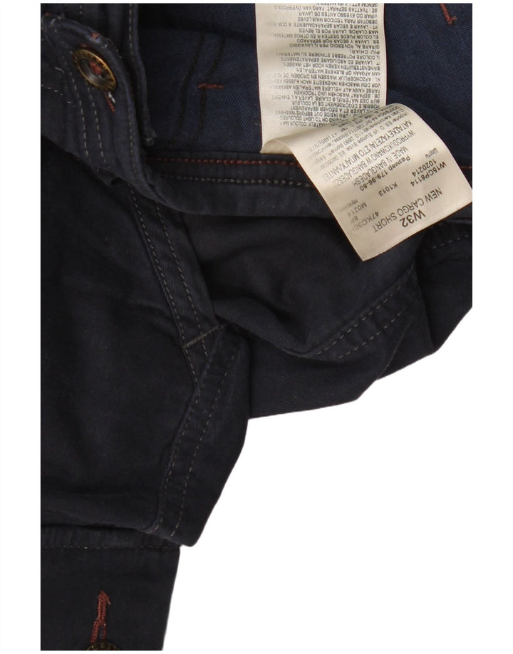 Wrangler Mens Cargo Shorts W32 Medium Navy Blue Cotton