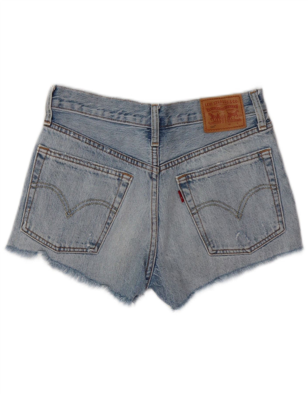 LEVI'S Womens 501 Distressed Denim Shorts W24 XS Blue Cotton