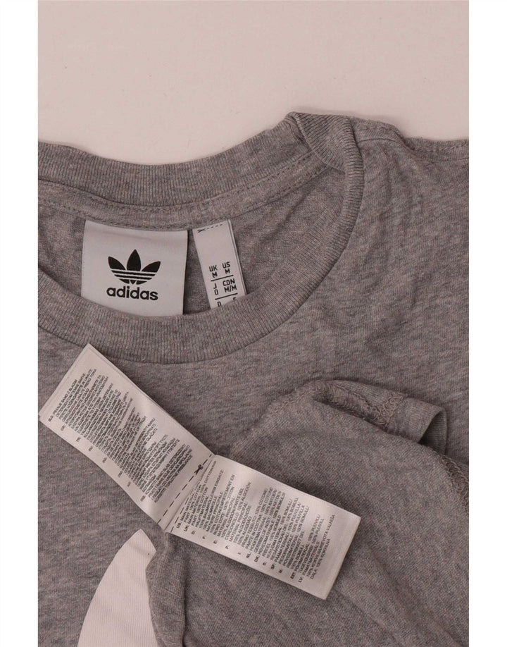 Adidas Mens Graphic T-Shirt Top Medium Grey Cotton