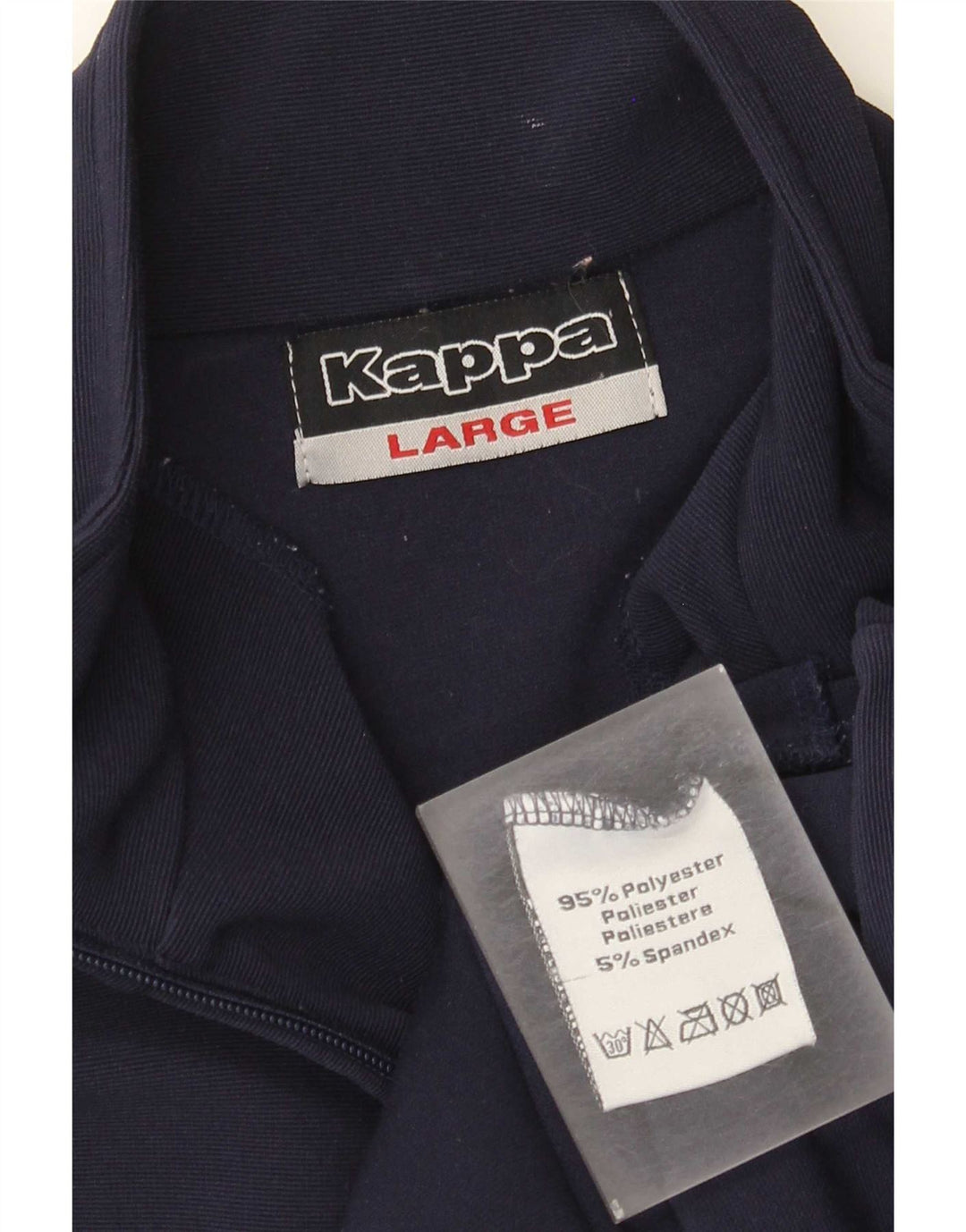 Kappa Womens Tracksuit Top Jacket UK 16 Large Navy Blue Polyester