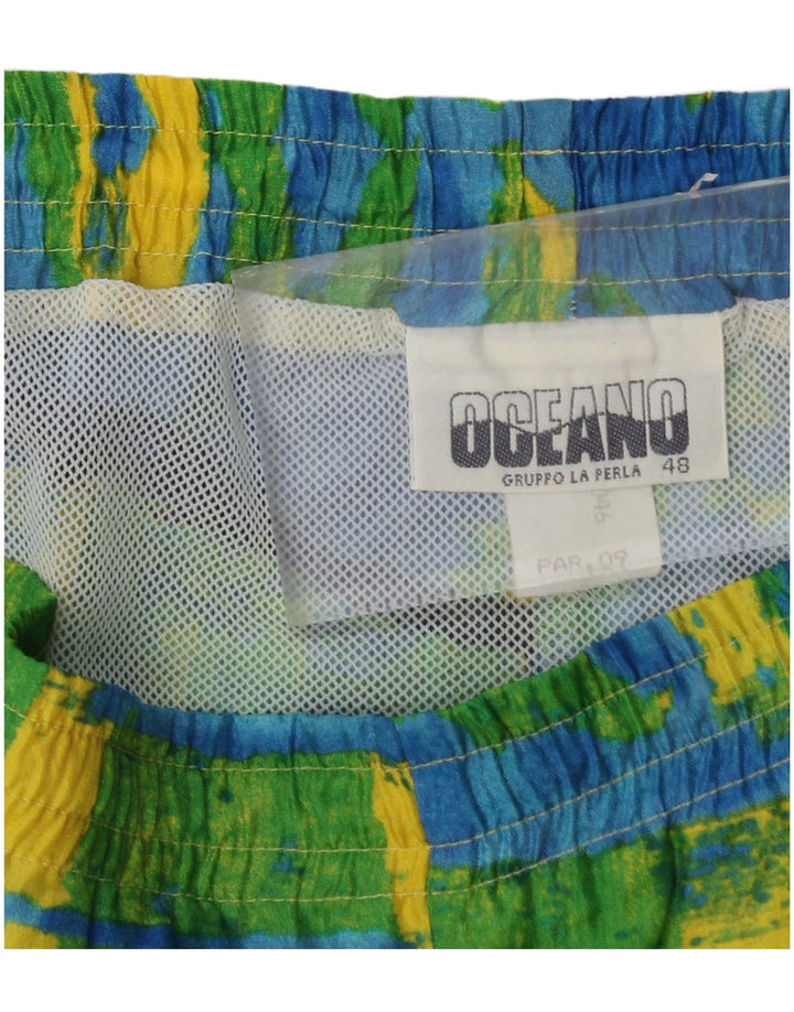 OCEANO Mens Swimming Shorts IT 48 Medium Yellow Colourblock Polyamide