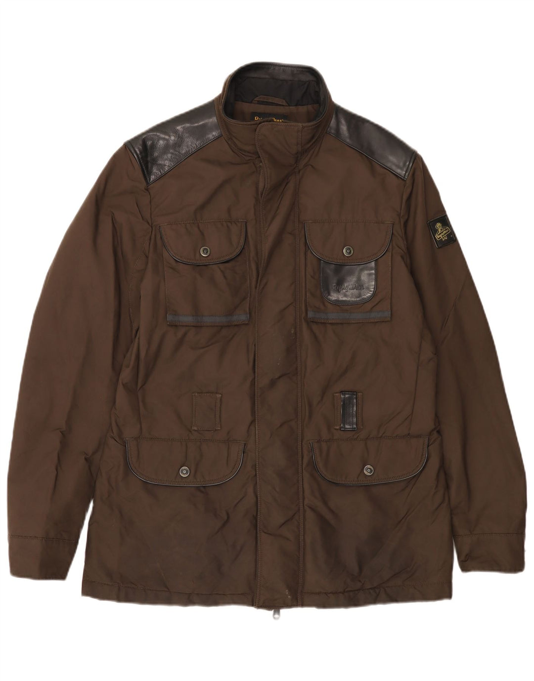 REFRIGIWEAR Mens Utility Jacket UK 40 Large Brown Colourblock Polyamide