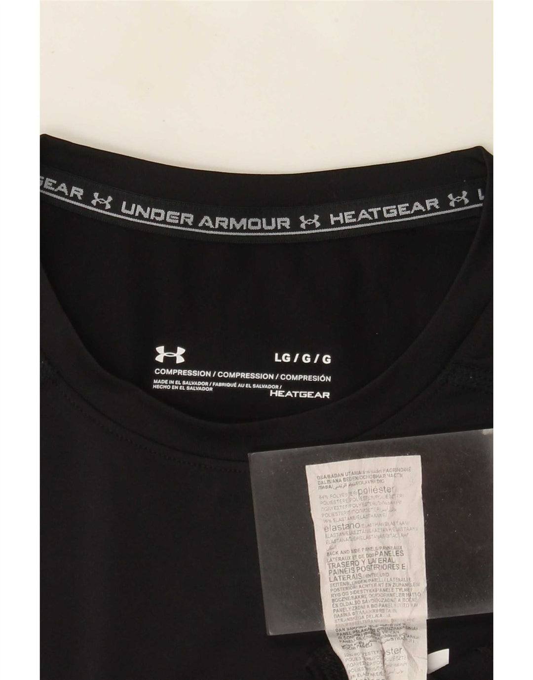 Under Armour Mens Compression T-Shirt Top Large Black Polyester
