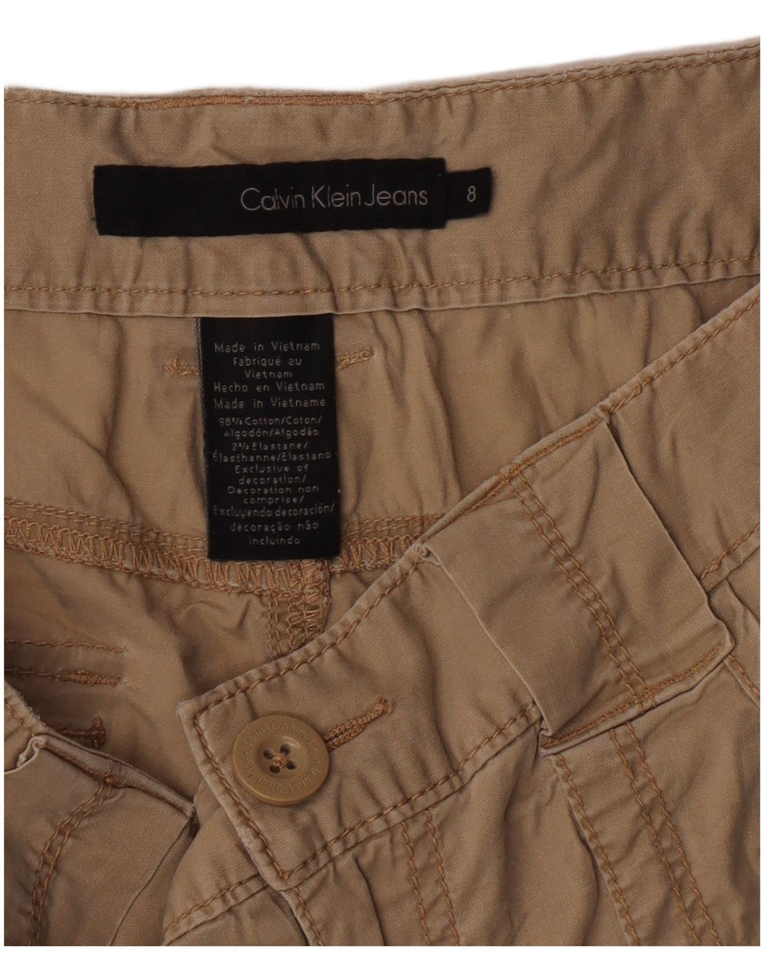 Calvin Klein Jeans Womens Casual Shorts US 8 Medium W30 Beige Classic