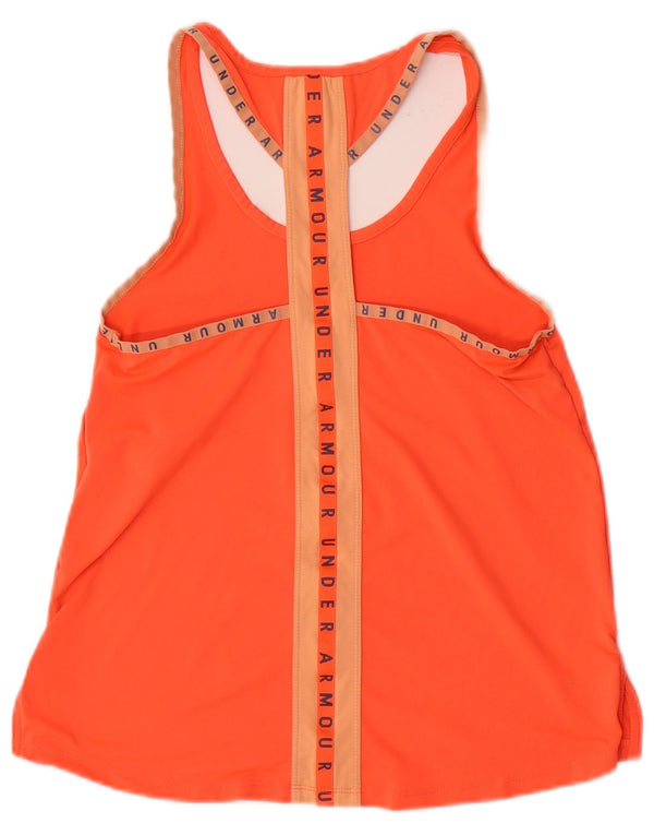 Under Armour Womens Heat Gear Graphic Vest Top UK 6 XS Orange Colourblock