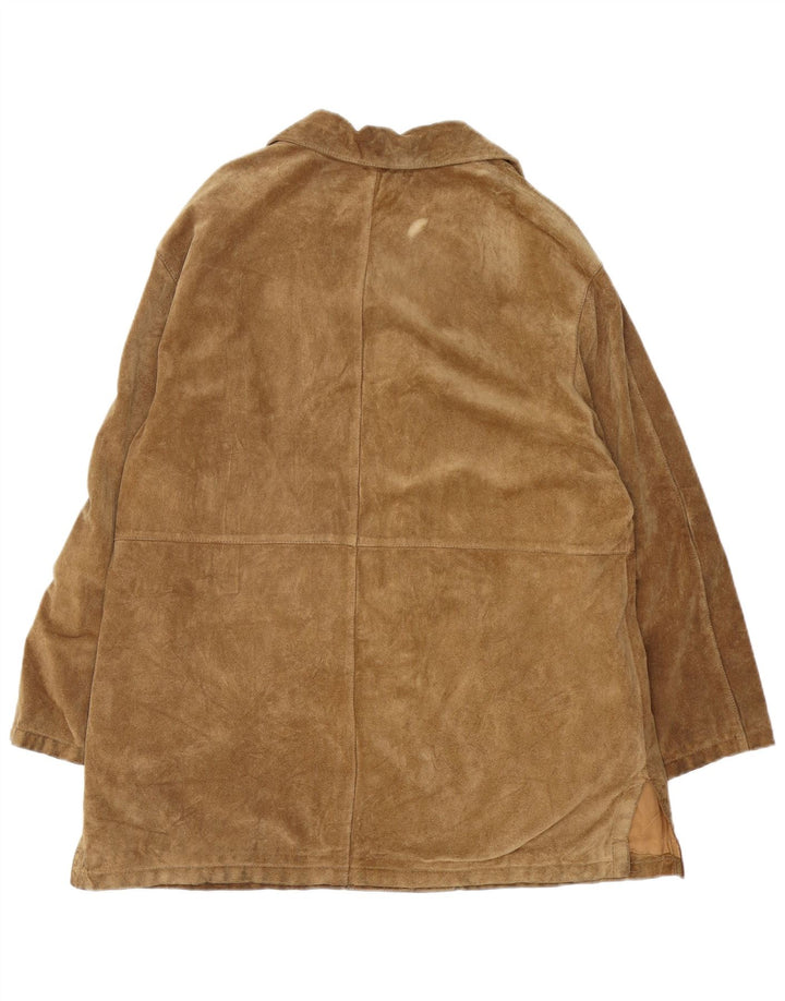Vintage Womens Loose Fit Suede Jacket UK 14 Medium Brown