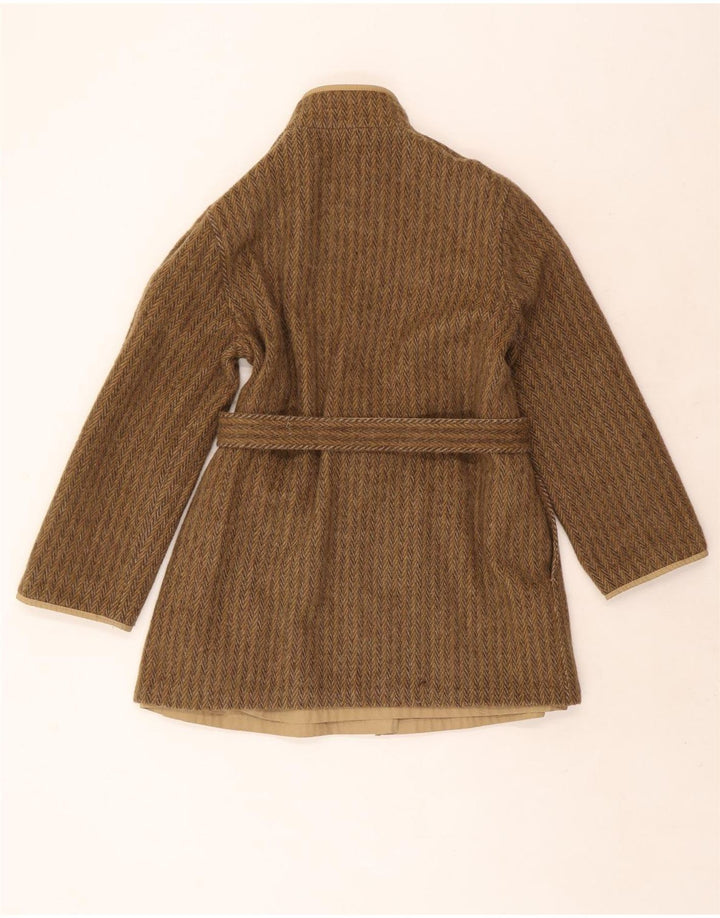 Vintage Womens Reversible Overcoat IT 42 Medium Khaki