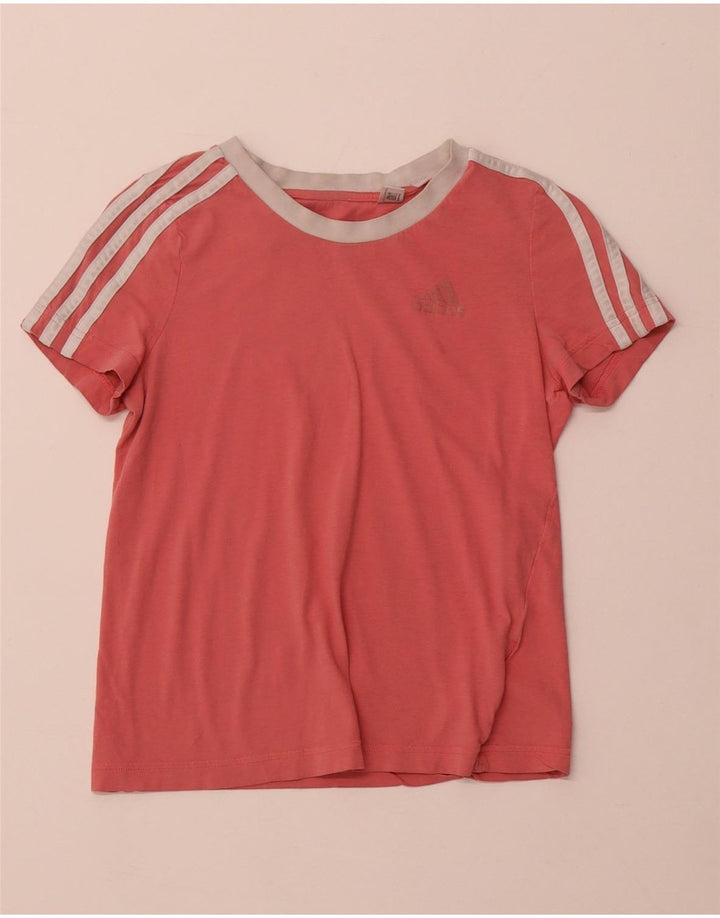 ADIDAS Girls T-Shirt Top 9-10 Years Pink Cotton