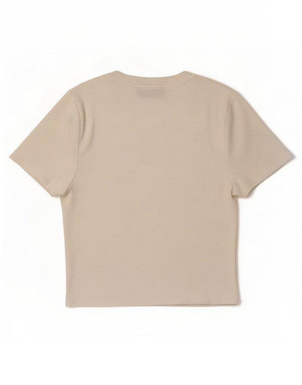 Zara Womens Crop T-Shirt Top UK 8 Small White Viscose