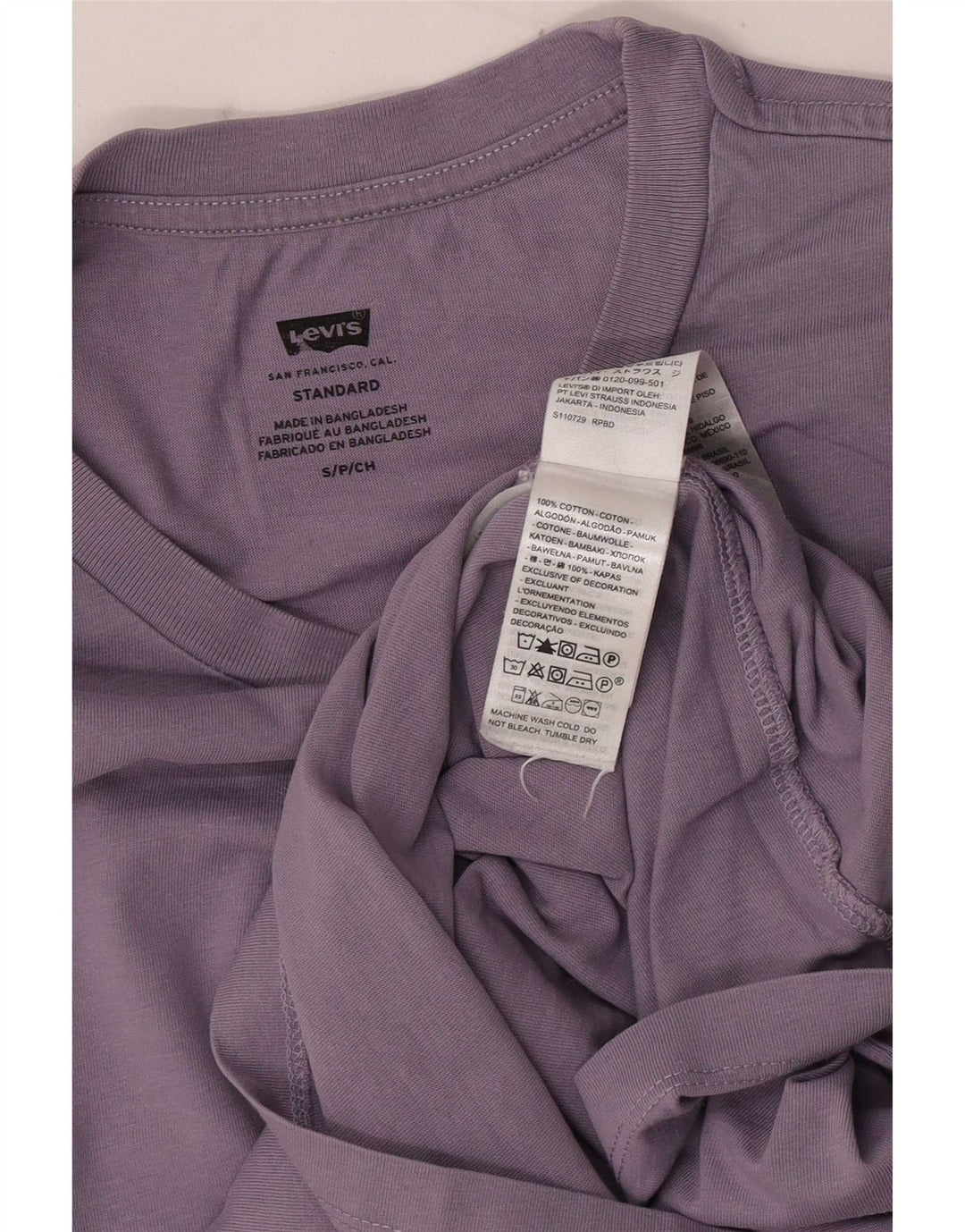 Levi's Mens Standard T-Shirt Top Small Purple Cotton