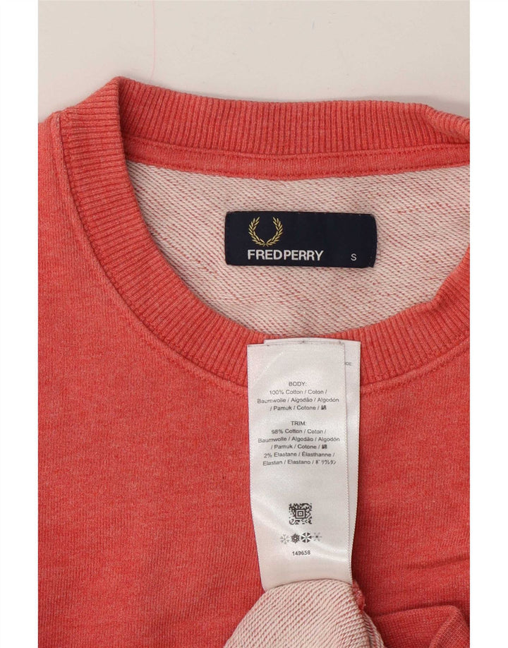 Fred Perry Mens Graphic Sweatshirt Jumper Small Red Cotton