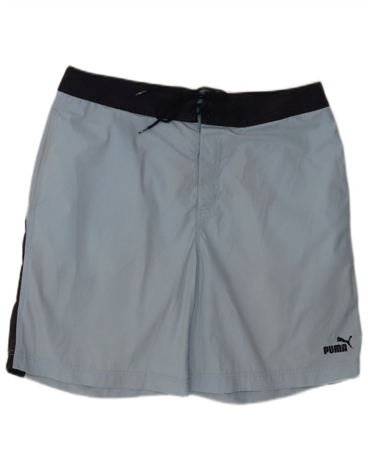 PUMA Mens Swimming Shorts Large Blue Colourblock