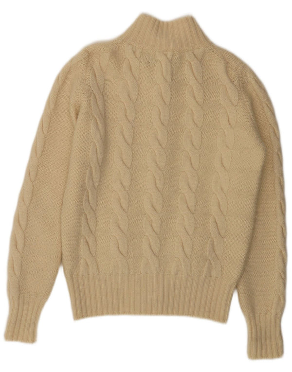 VINTAGE Womens Cardigan Sweater EU 38 Medium Off White Wool