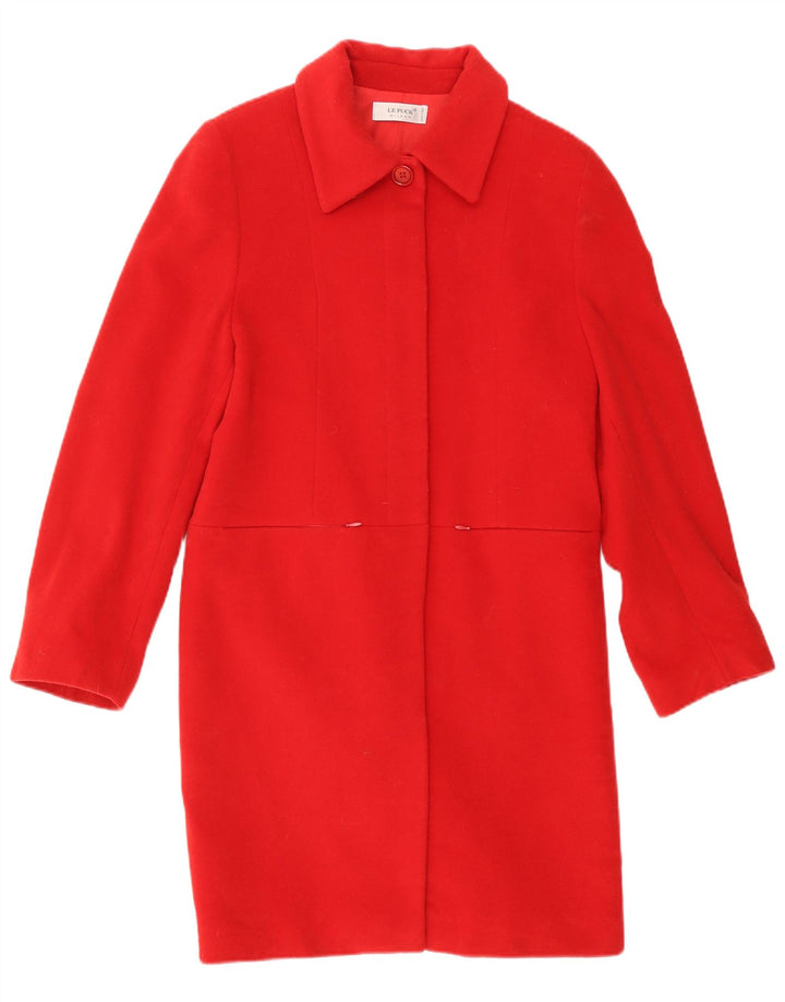 LE PUCK Womens Overcoat UK 10 Small Red