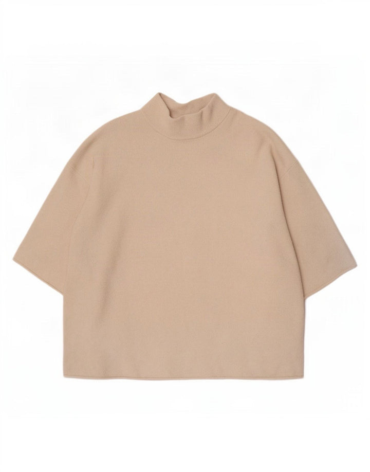 Zara Womens Oversized T-Shirt Top UK 14 Medium Off White Cotton