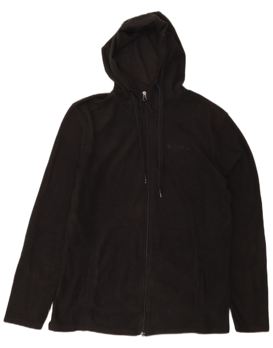 MOUNTAIN WAREHOUSE Mens Hooded Fleece Jacket UK 36 Small Black Polyester
