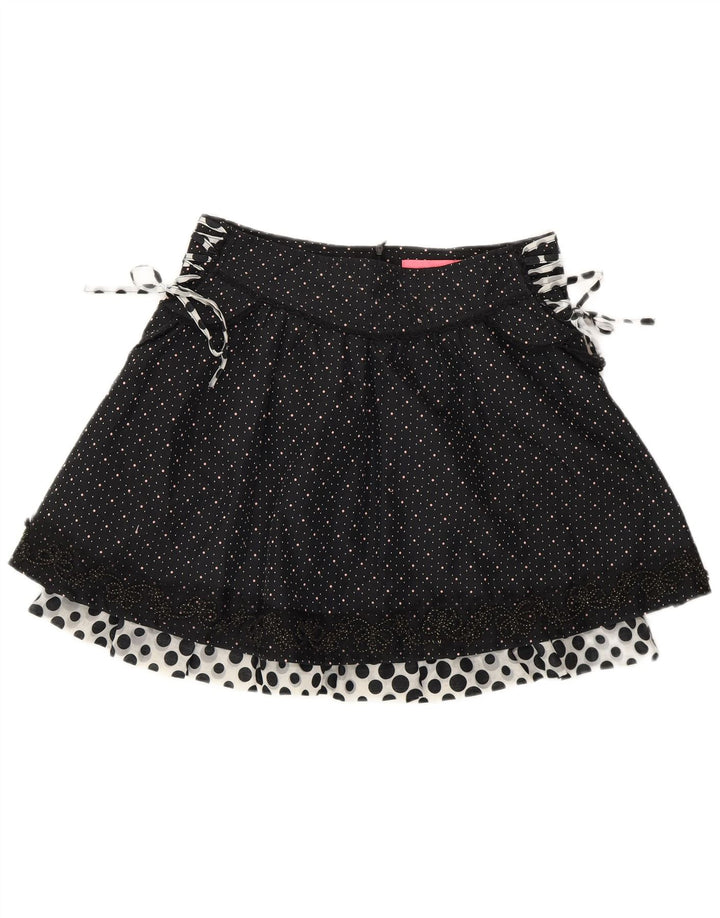 A.YILIAN Womens Mini Skirt Large W30  Black Spotted