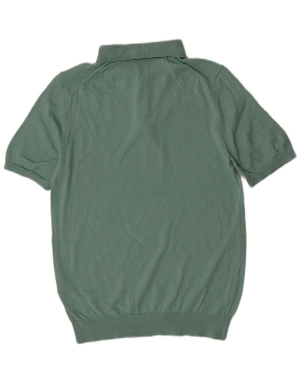 Reiss Mens Polo Shirt Medium Green Wool