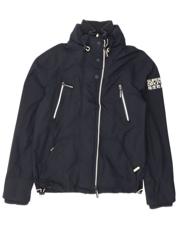 SUPERDRY Mens Graphic Windbreaker Jacket UK 38 Medium Navy Blue Nylon