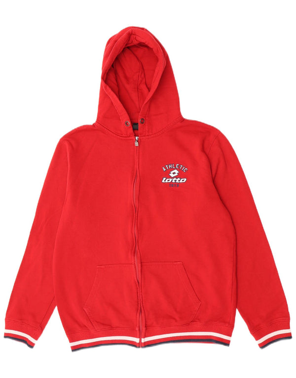 Lotto Womens Zip Hoodie Sweater XL Red Cotton
