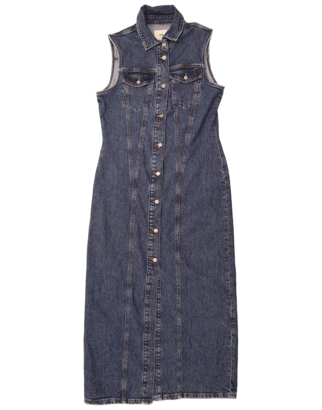 C & A Womens Sleeveless Denim Dress EU 40 Medium Blue Cotton